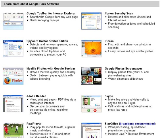 Google Desktop · Picasa, a photograph organizer and editor 
